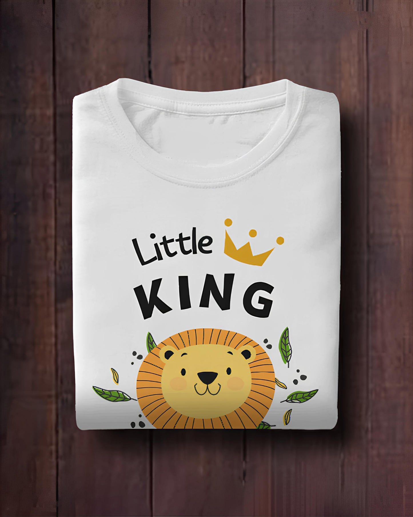 Little King Lion Personalized Kids T-Shirt Custom Name Crown Tee