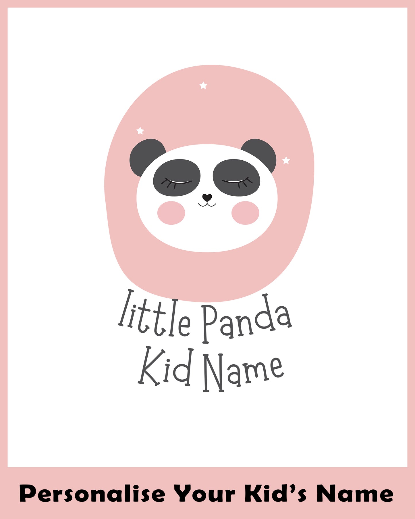 Little Panda Personalized Kids T-Shirt Custom Name Tee