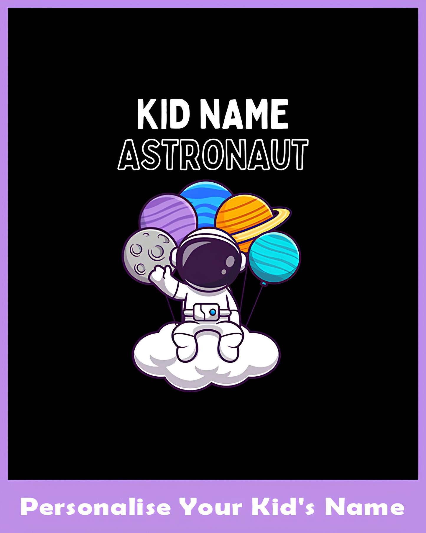 Little Astronaut Custom Kids T-Shirt Personalized Space Adventure Tee