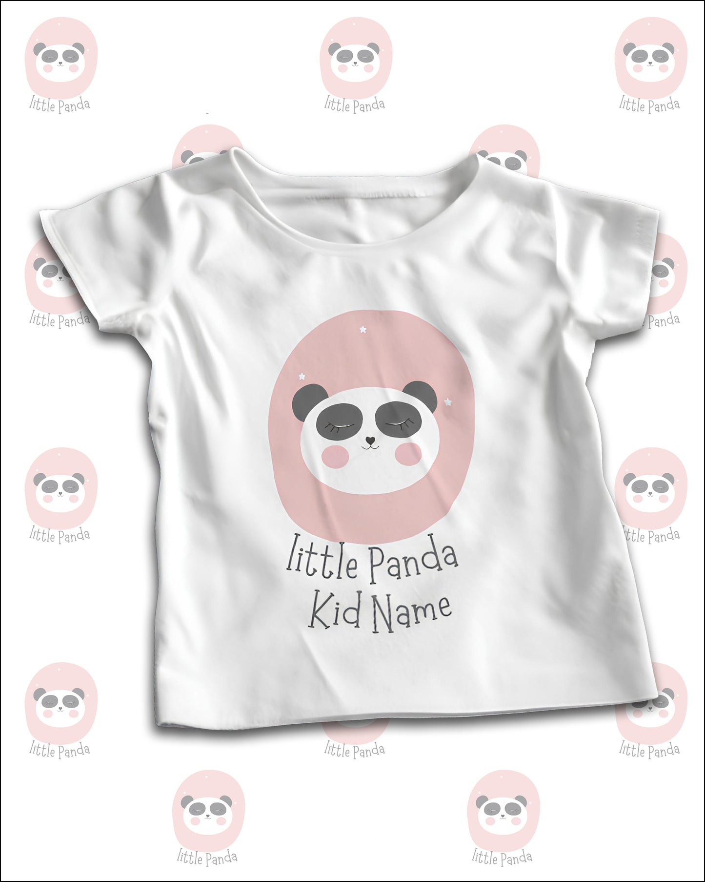 Little Panda Personalized Kids T-Shirt Custom Name Tee
