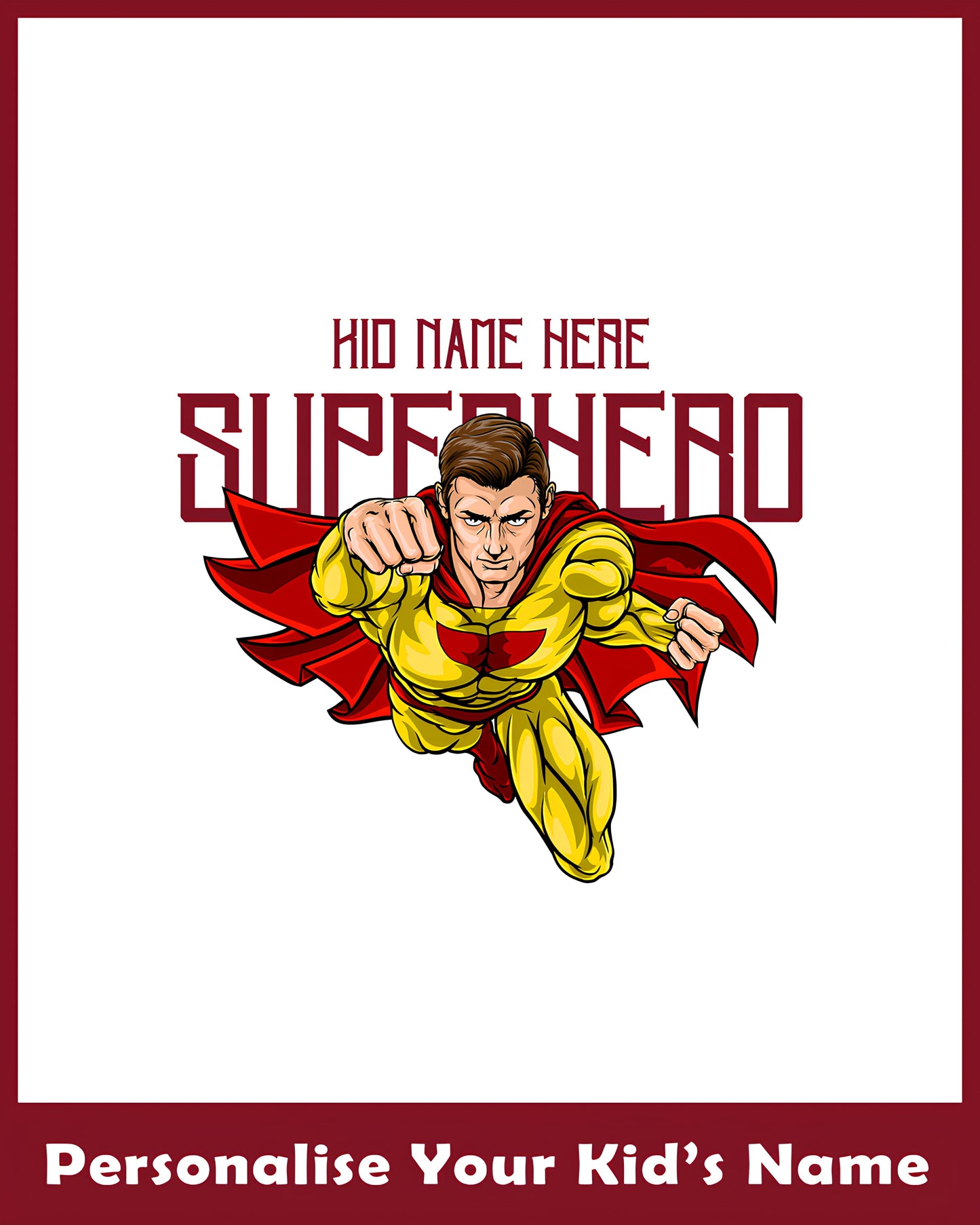 Superman Personalized Style T-Shirt with Custom Name For Super Kid