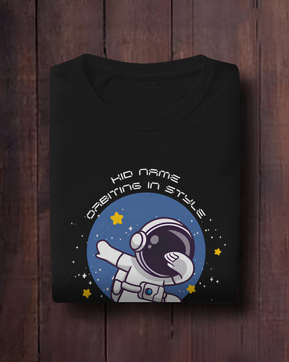 Orbiting In Style Personalized Kids Space T-Shirt with Name