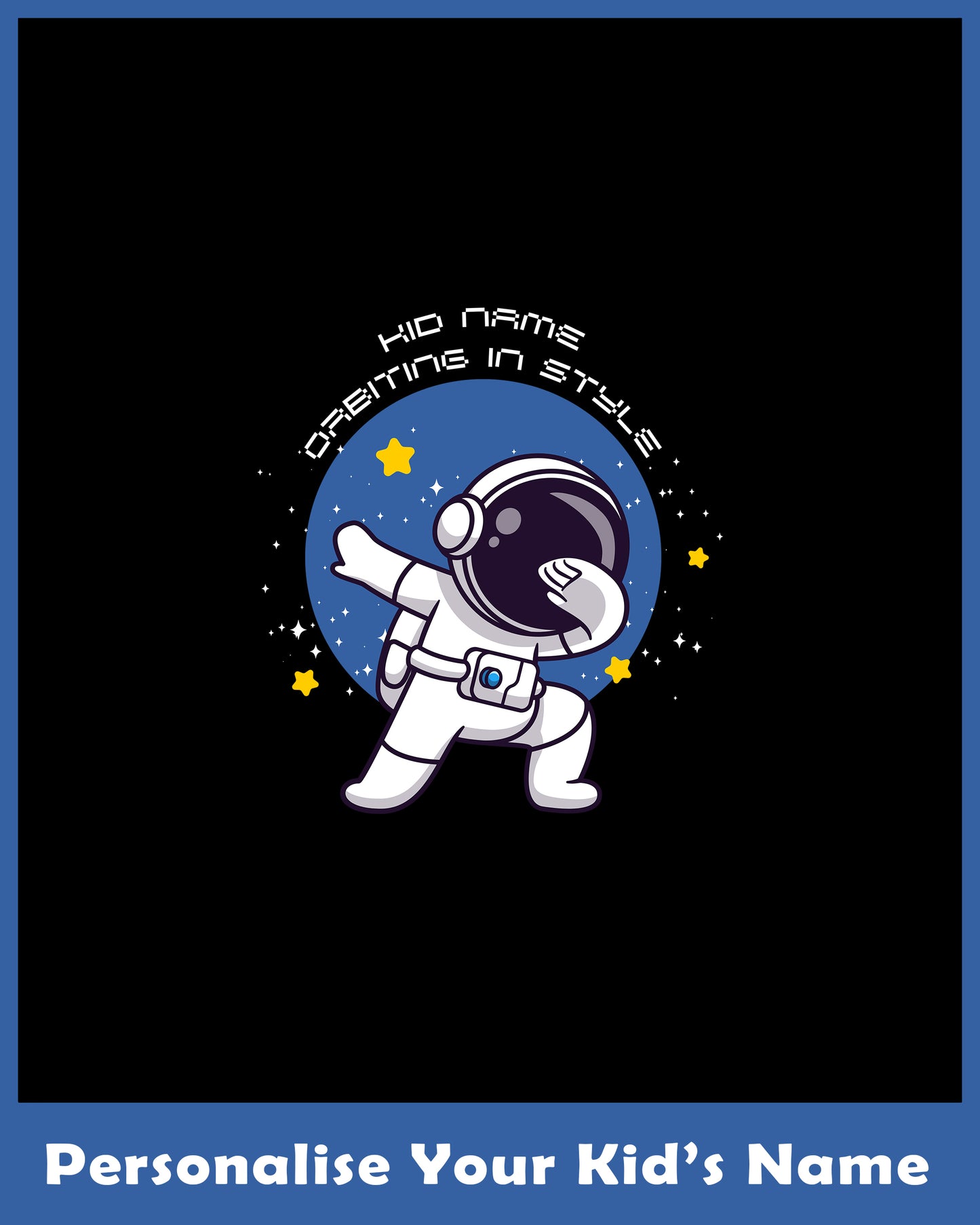 Orbiting In Style Personalized Kids Space T-Shirt with Name