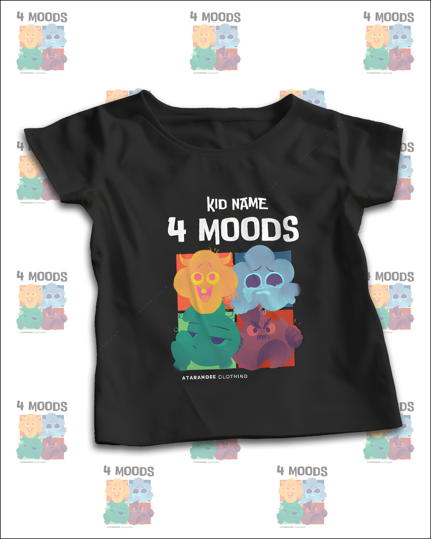 4 Moods T-Shirt Personalized with Your Kid’s Name