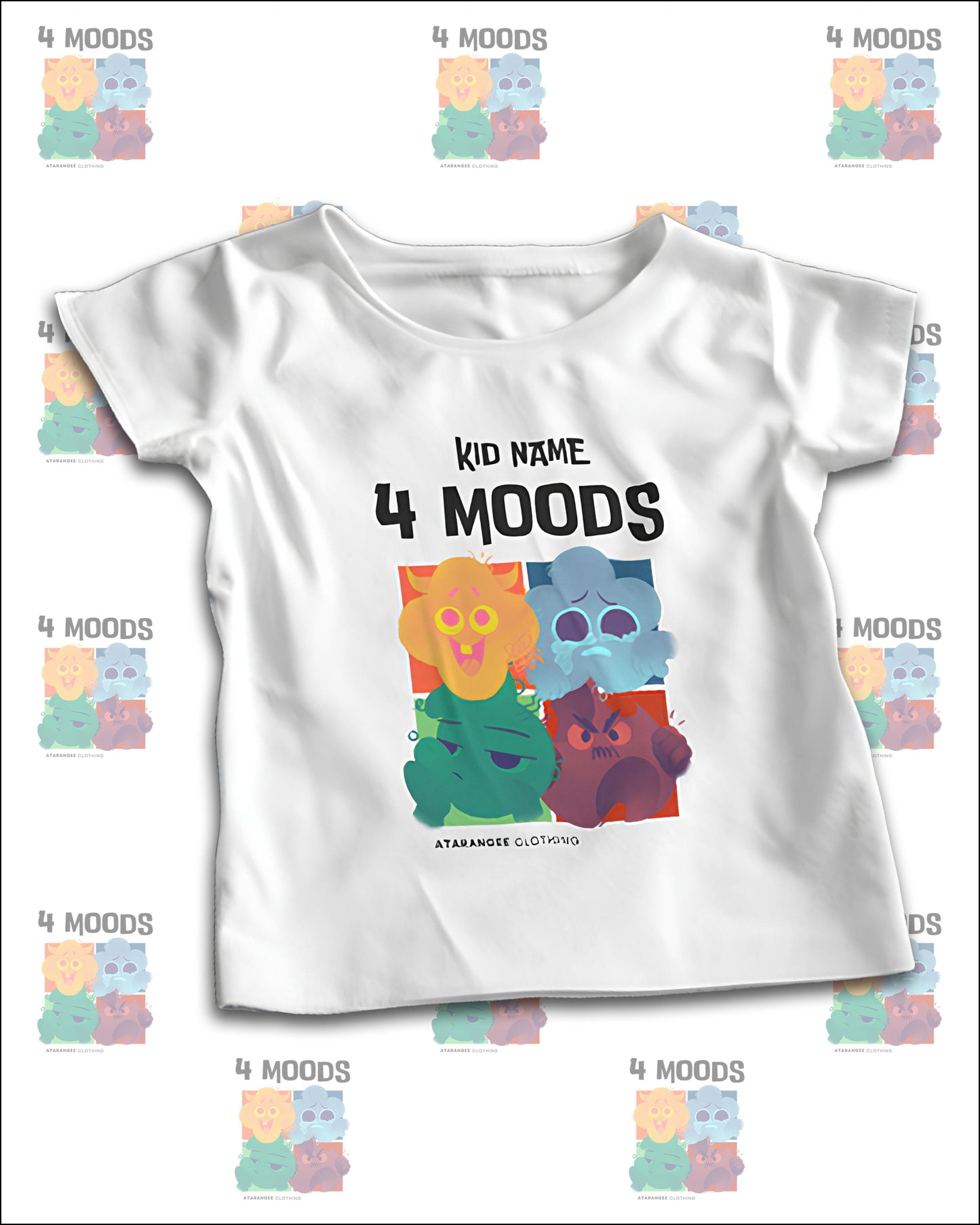 4 Moods T-Shirt Personalized with Your Kid’s Name