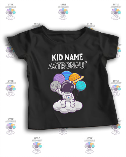 Little Astronaut Custom Kids T-Shirt Personalized Space Adventure Tee