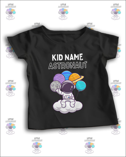 Little Astronaut Custom Kids T-Shirt Personalized Space Adventure Tee