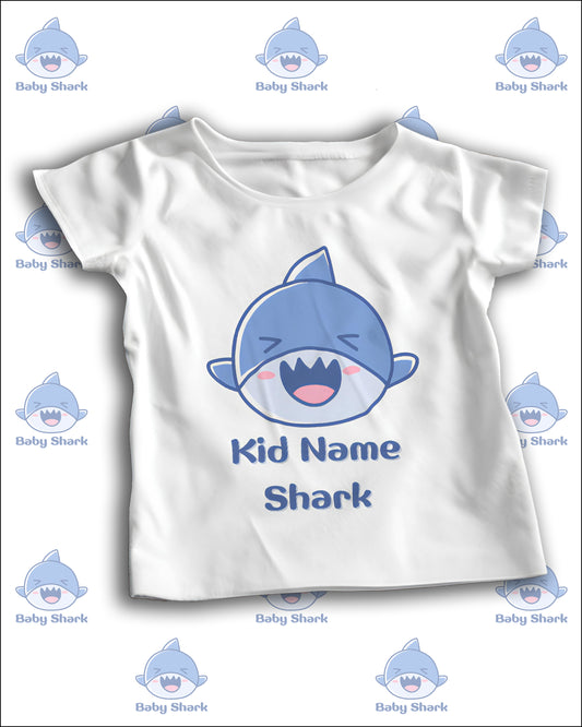 Blue Baby Shark Custom Kids T-Shirt by Atarangee Personalized Ocean Fun!