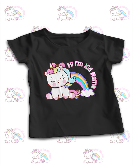 Colorful Baby Unicorn Personalized T-Shirt Custom with Your Child’s Name