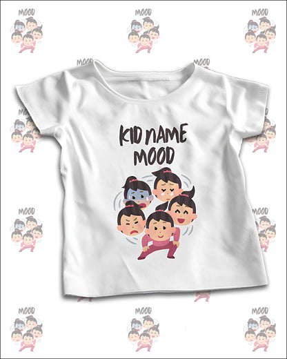 Custom Baby Girl Moods T-Shirt Personalized with Your Kid’s Name