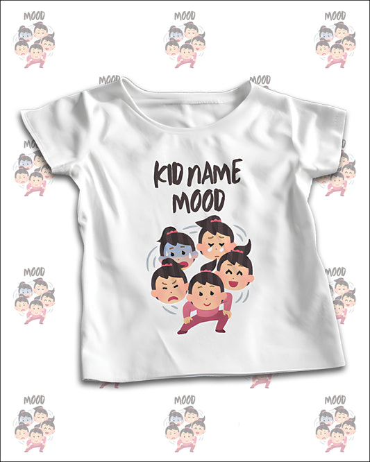 Custom Baby Girl Moods T-Shirt Personalized with Your Kid’s Name