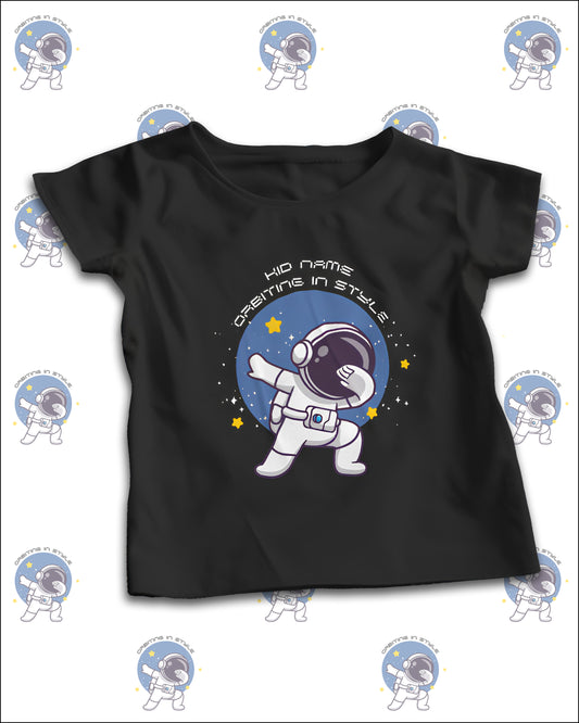Orbiting In Style Personalized Kids Space T-Shirt with Name