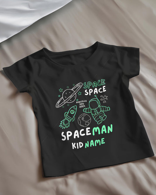 Spaceman Adventure Personalized Kids’ T-Shirt with Custom Name